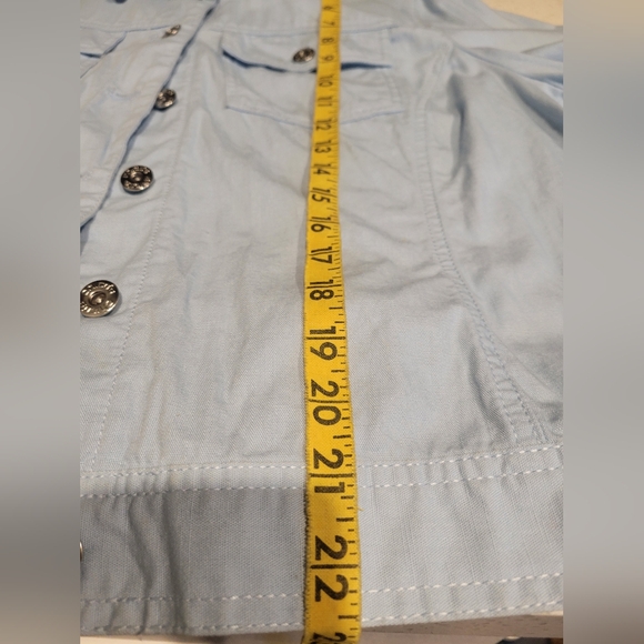 Chico's Light Blue Jean Jacket SZ 3 - Picture 6 of 6